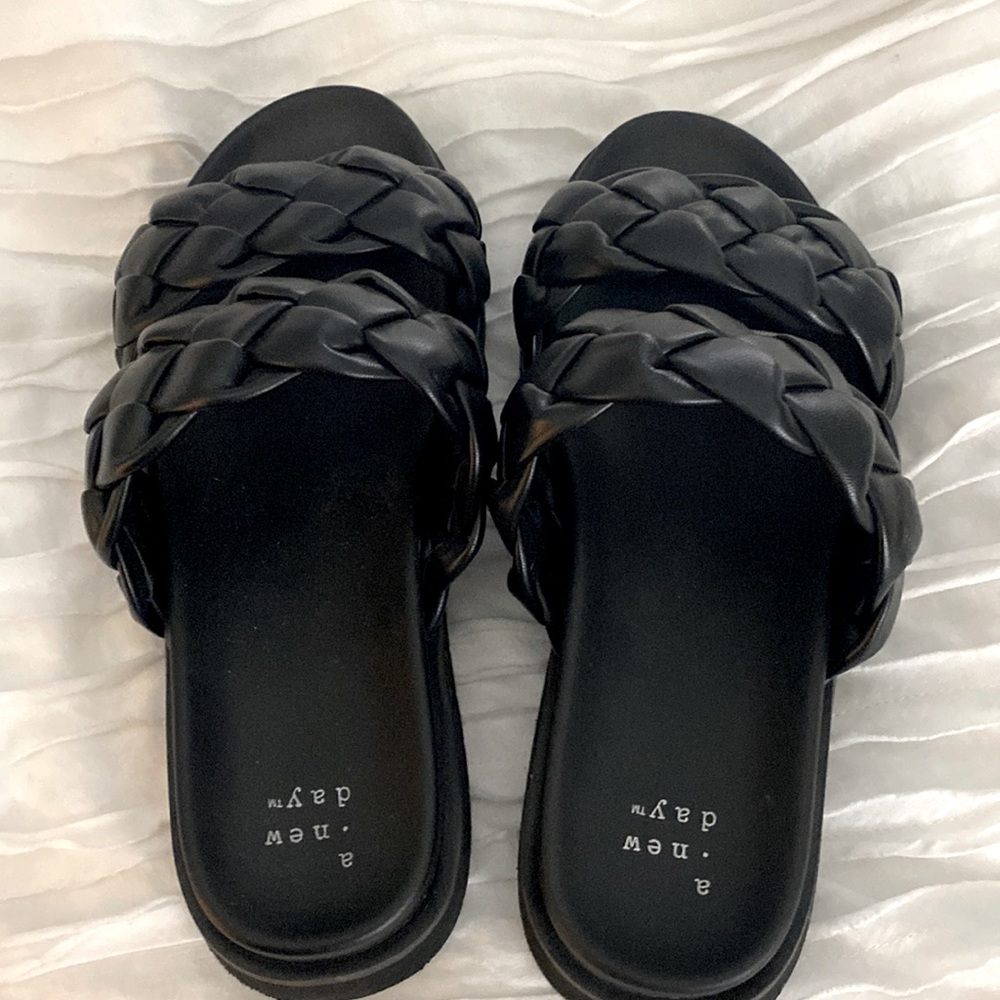 A new day. Braided chunky sandals.